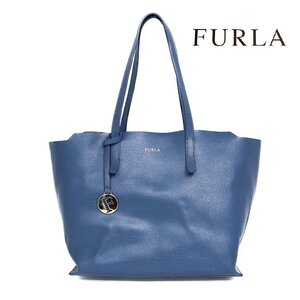 【1円/人気】FURLA フルラ SALLY サリー トートバッグ ショルダーバッグ 新卒 学生 新入学 軽量 大容量 型押しレザー スモークブルー 40135