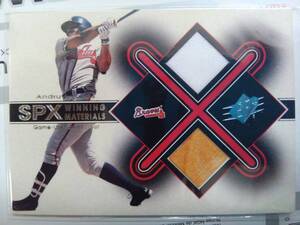 】UD 2001 SPX 】AJ2/ Andruw Jones●Winning Materials/ Jersey+Bat