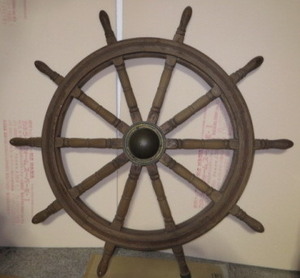木製舵輪（ラット）125cm　ダリン 本物　