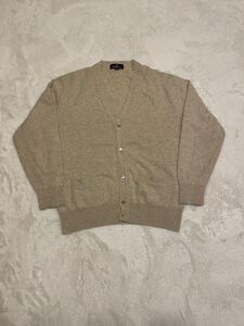 Aquascutum アクアスキュータム 長袖 Vネックカシミヤ100% カーディガン ベージュ sizeL