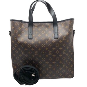 ルイ・ヴィトン LOUIS VUITTON デイヴィス M56708 ブラウン×ブラック モノグラム・マカサー トートバッグ ユニセックス 中古