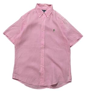 古着 ralph lauren ラルフローレン リネン 半袖シャツ