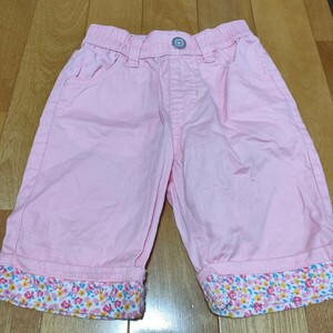 半ズボン ハーフパンツ キッズ 子供服 ピンク 花柄 100 ガール 女児 服 中古 ボトムス