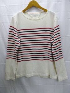 ★TOMY HILFIGER◎トミーヒルフィガー/長袖Tシャツ/ボーダー/ホワイト/白/Mサイズ