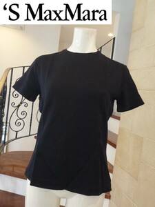 美品 S Max Mara(エス マックスマーラ) ★黒　ブラック　半袖　Tシャツ　カットソー　M相当