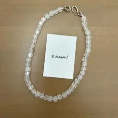 R.ALAGAN CUBE STONE NECKLACE(WHITE JADE)