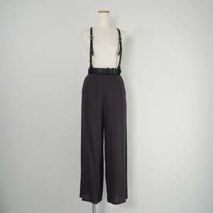 未使用 20SS Ameri アメリ 3WAY SUSPENDER BELT PANTS サスペンダーベルトパンツ ワイド リネンレザー