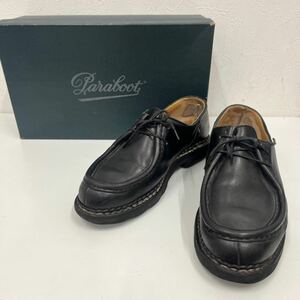 (21)Paraboot MICHAEL パラブーツ ミカエル デッキシューズ 39 ブラック 23.5cm〜24.0cm 69358