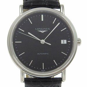 ■ 1円 ～ 中古 美品 参定26.6万■ LONGINES ロンジン ■ プレザンス 自動巻き L4.821.4 ■ 機械式 デイト シルバー ブラック 黒 メンズ