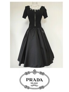 ☆【即決送料無料】PRADAプラダニットドッキングワンピースブラック40☆