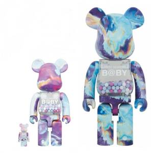 新品 2022 MEDICOM TOY MY FIRST BE@RBRICK B@BY 100％ & 400％ 1000% MARBLE VER (M-6-7)