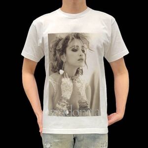 未使用 新品 ビッグプリント MADONNA マドンナ 80年代ポップス クイーンオブポップ セピア Tシャツ S M L XL オーバーサイズ XXL~5XL ロンT