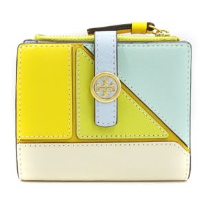 トリーバーチ TORY BURCH Walker Patchwork Mini Wallet Mint ウォーカー パッチワーク 二つ折り 財布 レザー マルチカラー ■SM3 レディ