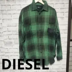 DIESELダメージシャツ長め大きめネルシャツ