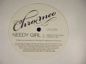 ▲12インチ CHROMEO / NEEDY GIRL（PAPER FACES RMX / BLOC PARTY RMX 他） 輸入盤 BACK YARD BACK14DJX01 ハウス NEW RAVE◇r50513