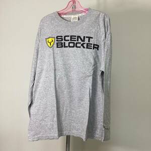 [5541]◆SCENT BLOCKER◆目立つロゴ入りロンＴグレーＭ