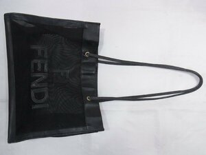 フェンディ FENDI トートバッグ サマー メッシュ ヴィンテージ ナイロンｘレザー 中古品