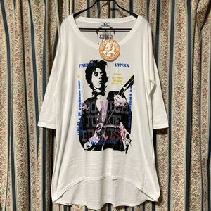 新品! ヒステリックグラマー ジョニー・サンダース プリント オーバーサイズ 長袖 Tシャツ コラボ バンドT カットソー ドルマン袖 ロックT