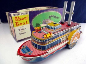 増田屋斉藤貿易　1960年代製 Show Boat　完動ほぼ美品　長さ約34cm