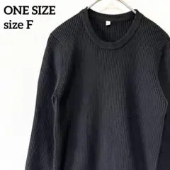 ONE SIZE 【F】リブニット　ブラック　ワンサイズ