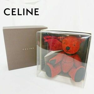 セリーヌ　テディベア＆ハンカチ ギフトセット　赤 CELINE