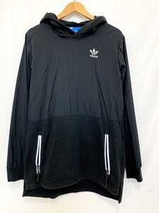 adidas アディダス ナイロンパーカー スウェット ツートン シャカシャカ トレフォイルロゴ フーディー サイズ: M カラー: ブラック系 黒