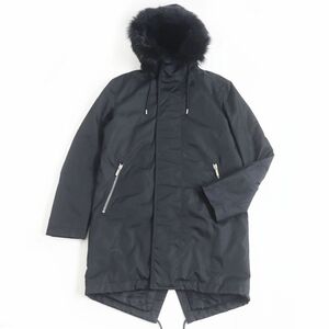 美品□Dior HOMME/ディオールオム 833C328V3962 フード裏ムートン 中綿入り WZIP モッズコート/フィールドパーカー 黒 44 伊製 正規品