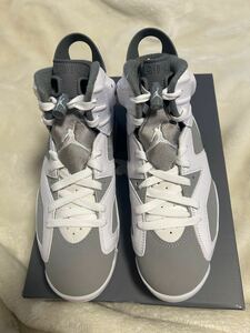 AIR JORDAN 6 RETRO.White/Medium Grey-Cool Grey. US8.5 26.5cm 未使用品 グレー ホワイト 送料込み エアジョーダン6レトロ NIKE ナイキ