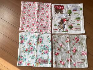 ★未使用新品4枚セット！cathkidston キャスキッドソン☆おしゃれハンドタオル　24×24cm☆送料185円★