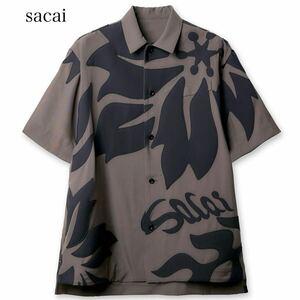 定価14万★ 国内完売品★ 新品未使用★ 【24SS】 sacai サカイ 03279M Floral Shirt 半袖シャツ トップス フローラル チャコールグレー