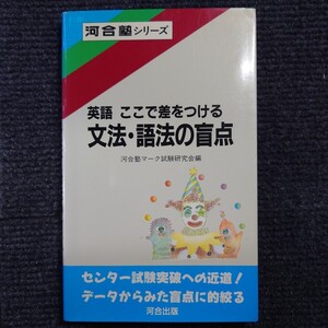 【貴重】英語ここで差をつける・文法・語法の盲点 河合塾 代ゼミ 代々木ゼミナール 駿台 予備校 塾 英文法 絶版 参考書 大学入試 マーク式