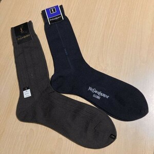 送料込み 未使用■イブサンローラン／YVE SAINT LAURENT ■ウール&ウール混！ 靴下 ソックス メンズ 25cm 2点セット