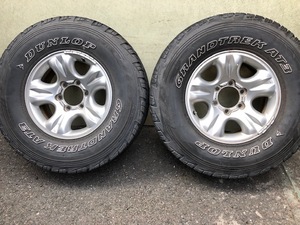 TOYOTA HILUX SURF 185後期 ハイラックスサーフ純正アルミ 7J +15 6H 265/75R16 ラジアルダンロップグラントレック AT3 FJランクルプラド