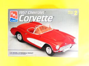 (ITJ-10) AMT 1:25 1957 シボレー コルベット コンバーチブル モデルカーキット #8212 プラモデル @60(11)