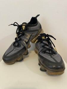 ナイキ GS エアヴェイパーマックス2019 ブラック メタリックゴールド 24cm Nike GS Air Vapormax Black Metallic Gold