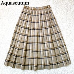 Aquascutum アクアスキュータム チェック プリーツスカート 9 レディース C72423-10