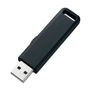 （まとめ買い）サンワサプライ USBメモリ 4GB USB2.0 スライド式コネクタ ブラック UFD-SL4GBKN 〔×3〕