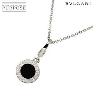 ブルガリ BVLGARI ダブル ロゴ オニキス ネックレス 40cm K18 WG ホワイトゴールド 750 Double Logo Necklace 90231201