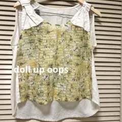 doll up oopsノースリーブシアートップスブラウスリボン花柄3