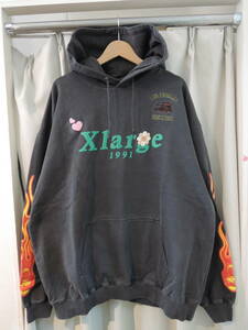 X-LARGE XLARGE エクストララージ PIGMENT DYLED PUFF LOGO PULLOVER HOODED SWEAT 黒 XLサイズ 最新人気商品 再値下げしました！ 