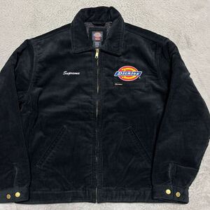 22aw Supreme × Dickies Corduroy Work Jacket コーデュロイ　ワークジャケット　黒　ブラック　Logo L 