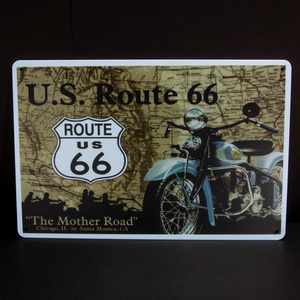 ルート６６ブリキ看板　20㎝×30㎝　Ｒoute us 66　 レトロ風　新品　未使用品