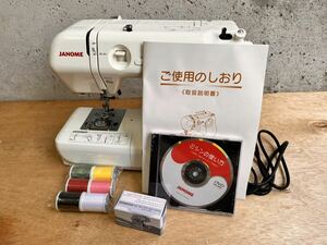 通電品 JANOME ジャノメミシン je-500 MODEL 664型 コンピュータミシン 電子ミシン 生活家電 取説付　中古品　現状品　保管品