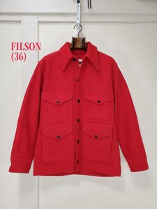 美品◆USA製 FILSON フィルソン ヴィンテージ シングルマッキーノクルーザージャケット ウール ハンティングジャケット(36)赤/レッド/RED