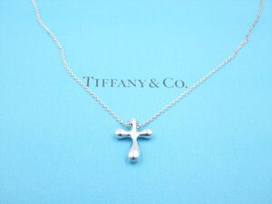 365468【1円スタート】TIFFANY＆Co. ティファニー ティアドロップ クロス 925 エルサペレッティ ネックレス 2.6g チェーン40cm