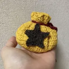 ハンドメイド 巾着袋 黄色 星 ベル