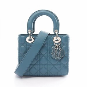 ディオール MY LADY DIOR マイレディディオール カナージュ ブランドオフ Dior レザー ハンドバッグ ラムスキン 中古 レディース