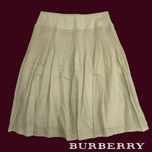 BURBERRY LONDON /バーバリーロンドン レディース ミディ丈 フレアスカート 薄手 シアー ベージュ系 I-4554