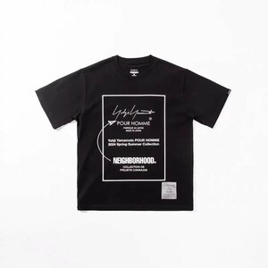 Yohji Yamamoto x Neighborhood ネイバーフッド x ヨウジヤマモトTシャツ ブラック／ホワイト コットン 希少 中古 Mサイズ