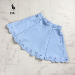 POLO RALPH LAUREN ポロ ラルフローレン キッズ 子供服 裾カッティングレース フレアスカート 女の子 水色 サイズ6*RC73